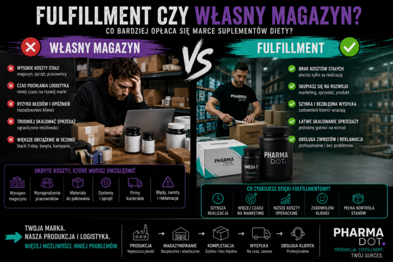 Fulfillment czy własny magazyn? Co bardziej opłaca się marce suplementów diety?